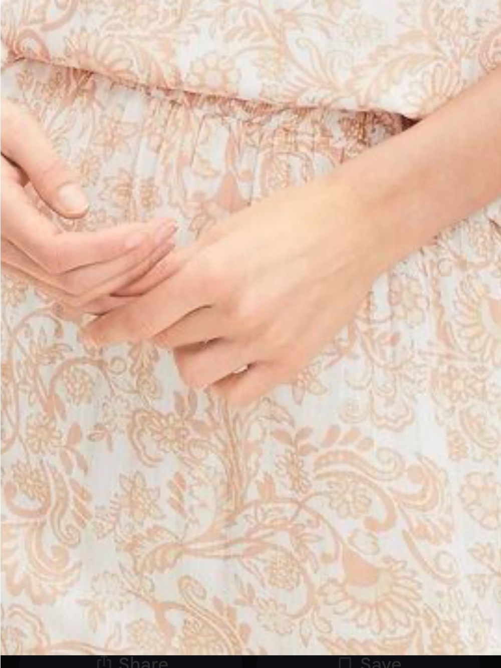 LOFT Peach and White Floral Maxi Skirt